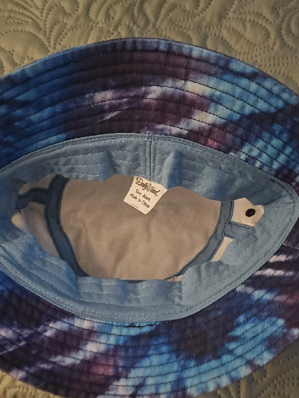 Dollywood Blue Tie-Dye Bucket Hatw/ Embrodery On Front